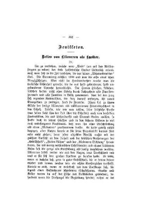 Feuilleton : Detlev von Liliencron als Lyriker