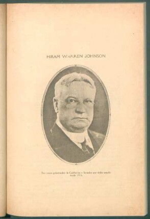 [Retrato de] Hiram Warren Johnson