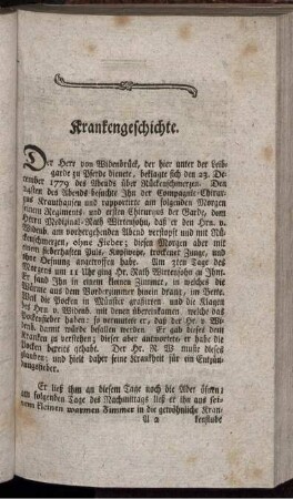 Krankengeschichte.