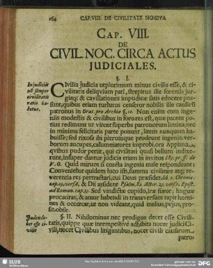 Cap. VIII. De Civil. Noc. Circa Actus Iudiciales