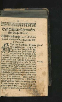 Deß Sünderführers Ersten Buchs ... Erste Theil