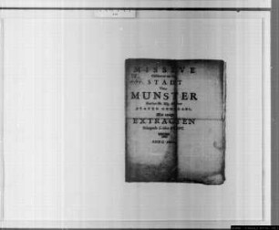 "Missive der Generalstaaten" an die Stadt (Druckschrift)