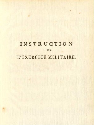 Instruction sur l'exercice militaire
