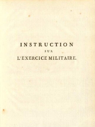 Instruction sur l'exercice militaire