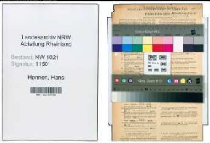 Entnazifizierung Hans Honnen , geb. 24.10.1910 (Webmeister)