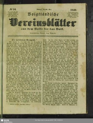 Voigtländische Vereinsblätter : aus dem Volke für das Volk
