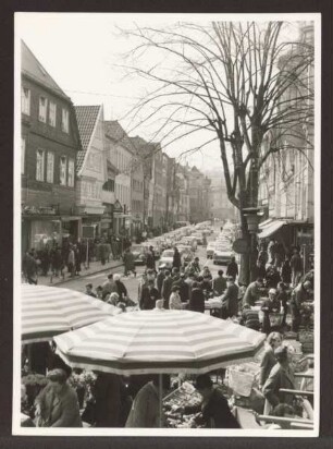Blick vom Markt in die Lange Straße. Detmold. Marktplatz