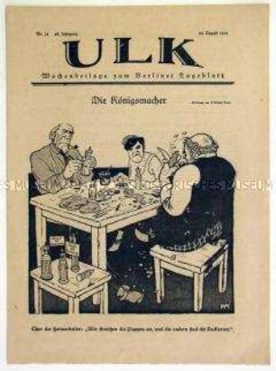 Wochenbeilage verschiedener Zeitungen des Mosse-Verlages mit Karikaturen und Texten zum Zeitgeschehen