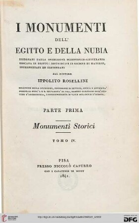 Band 1,4: I monumenti dell'Egitto e della Nubia: Monumenti storici