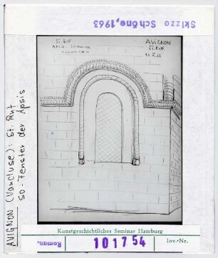 Avignon: Saint Ruf, Südostfenster der Apsis, Skizze Schöne 1963