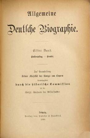 Allgemeine Deutsche Biographie, 11. Hassenpflug - Hensel
