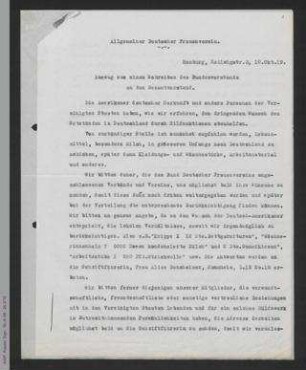 Rundschreiben von Antonie Traun an den ADF