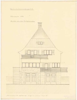 Jugenderholungsheim Schinkelwettbewerb 1943: Heimleiter-Wohnhaus. Ansicht 1:50