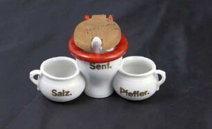 Gefäß für Senf, Salz und Pfeffer "Ascona" mit Löffel