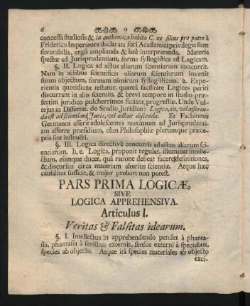 Pars Prima Logicae, Sive Logica Apprehensiva