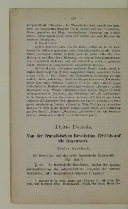 Dritte Periode. Von der französischen Revolution 1789 bis auf die Gegenwart