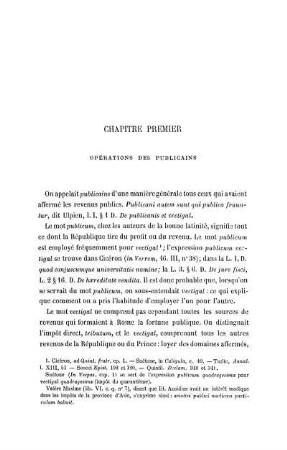 Chapitre Premier Opérations Des Publicains