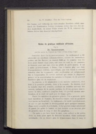 Notes de pratique mèdicale africaine.