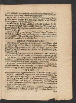 Teutsche Musicalische Bücher.