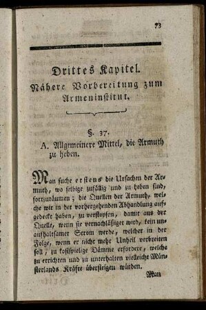 Drittes Kapitel. Nähere Vorbereitung zum Armeninstitut.
