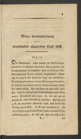 Weitere Auseinandersetzung der angewandten allgemeinen Logik selbst