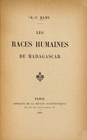 Les races humaines de Madagascar