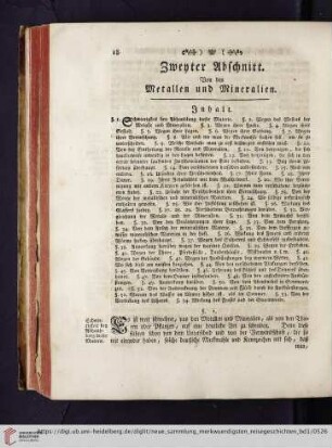 Zweyter Abschnitt: Von den Metallen und Mineralien