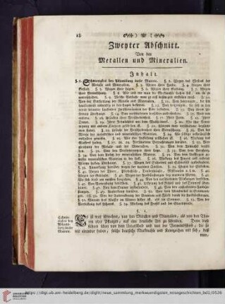 Zweyter Abschnitt: Von den Metallen und Mineralien