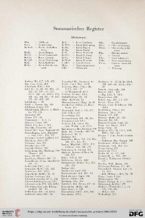Summarisches Register