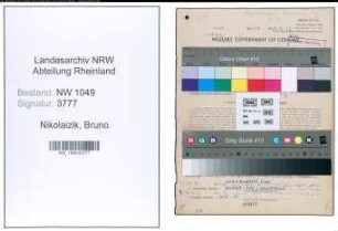 Entnazifizierung Bruno Nikolaizik , geb. 04.10.1913 (Lehrer)