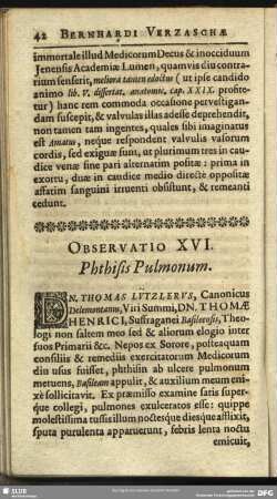 Observatio XVI. Phthisis Pulmonum