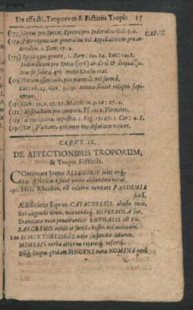 Caput IX. De Affectionibus Troporum, & Tropis Fictitiis.