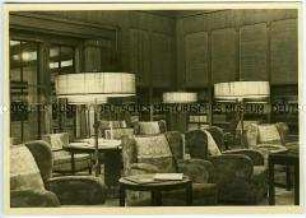 Bibliothek an Bord des Hochseepassagierdampfers "Bremen"