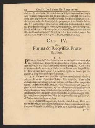 Cap. IV. De Forma & Requisitis Protestationis.