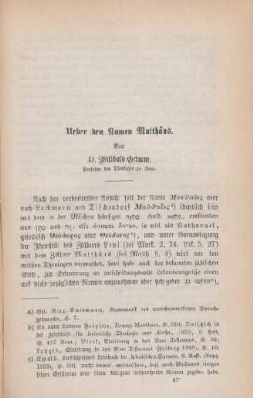 723-729 Ueber den Namen Matthäus