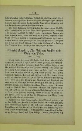 Friedrich August I., Churfürst von Sachsen und König von Polen