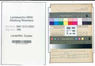 Entnazifizierung Gustav Lauterfeld , geb. 30.06.1901 (Lehrer)