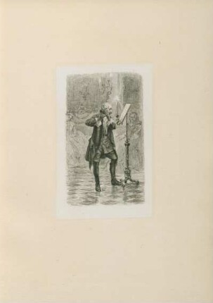Tafel: König Friedrich. Aus dem Gemälde "Flöten-Concert in Sanssouci 1750"