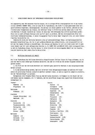 7. Vergleichende Analyse der taphozönosen verschiedener fossiler Harze