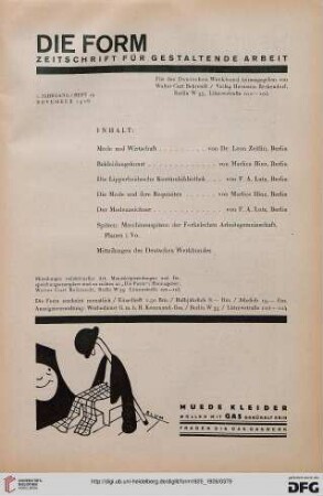 Heft 14 (November 1926)