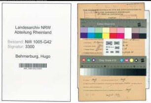 Entnazifizierung Hugo Behmerburg , geb. 15.12.1898 ()