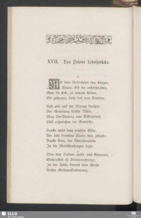 XVII. Des Priors Lehrsprüche