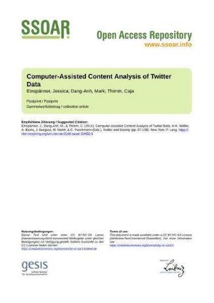 Computer-Assisted Content Analysis of Twitter Data
