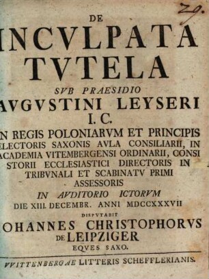 De Incvlpata Tvtela