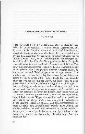 Sprachnorm und Sprachwirklichkeit