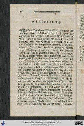 Für Marcus Marcellus Zurückberufung.