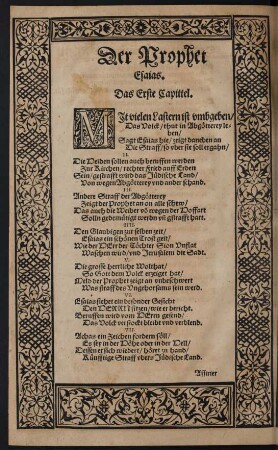 Der Prophet Esaias.