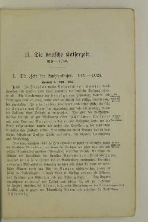 II. Die deutsche Kaiserzeit. 919-1250