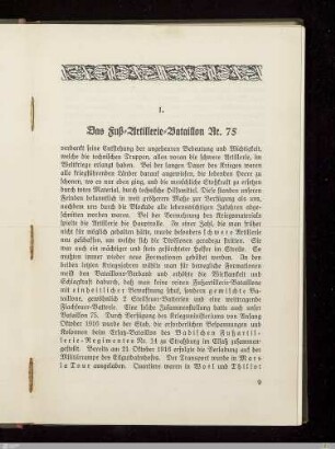 1. Das Fuß-Artillerie-Bataillon Nr. 75