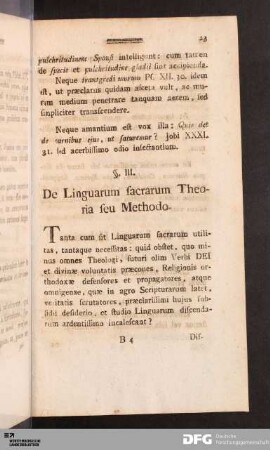 §. III. De Linguarum sacrarum Theoria seu Methodo.